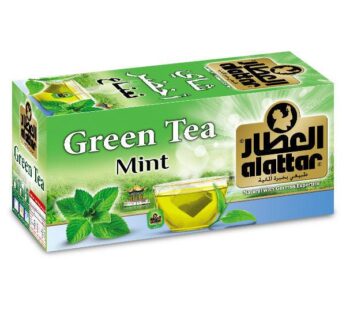 علبة شاى اخضر بالنعناع العطار 12 فتلة